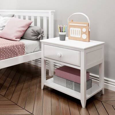 Lubin 1 Drawer Nightstand Harriet Bee Color: White OIJ2_J1GMA14