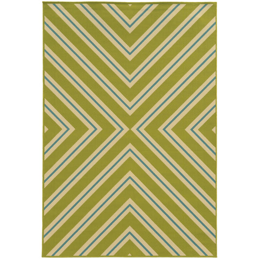 Rio Mar Diagonal Stipe Indoor/ Outdoor Area Rug Lime Green/Blue 8&6x22 x 13& 9& x 12& Outdoor, Indoor Patio, Dining Room BYM7_Q5WCN48