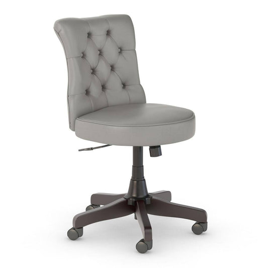 Kathy Ireland Cottage Grove Mid Back Tufted Office Chair - Light Gray Leather NZD9_T6JZO78