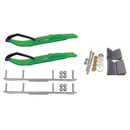 CA Pro Green XT Snowmobile Skis w/ 4.5 inch Shaper Bars Complete Kit Polaris Pro Ride Chassis Rush 2010-11 CJC5_S2CMA80