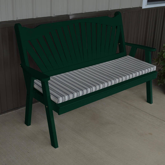 A  L Furniture Yellow Pine Fanback Garden Bench, Size: 5&, Green LWE9_F6UBB72