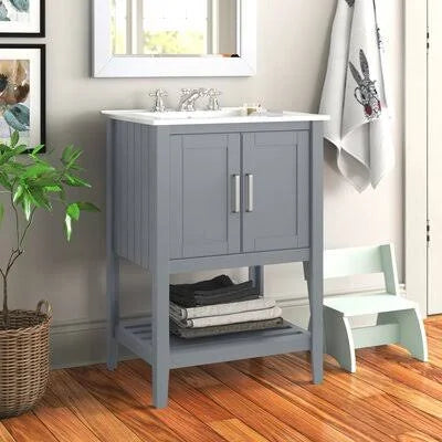 Reynal 24x22 Single Bathroom Vanity Set Andover Mills Base Finish: Gray CXU9_U7LHQ85