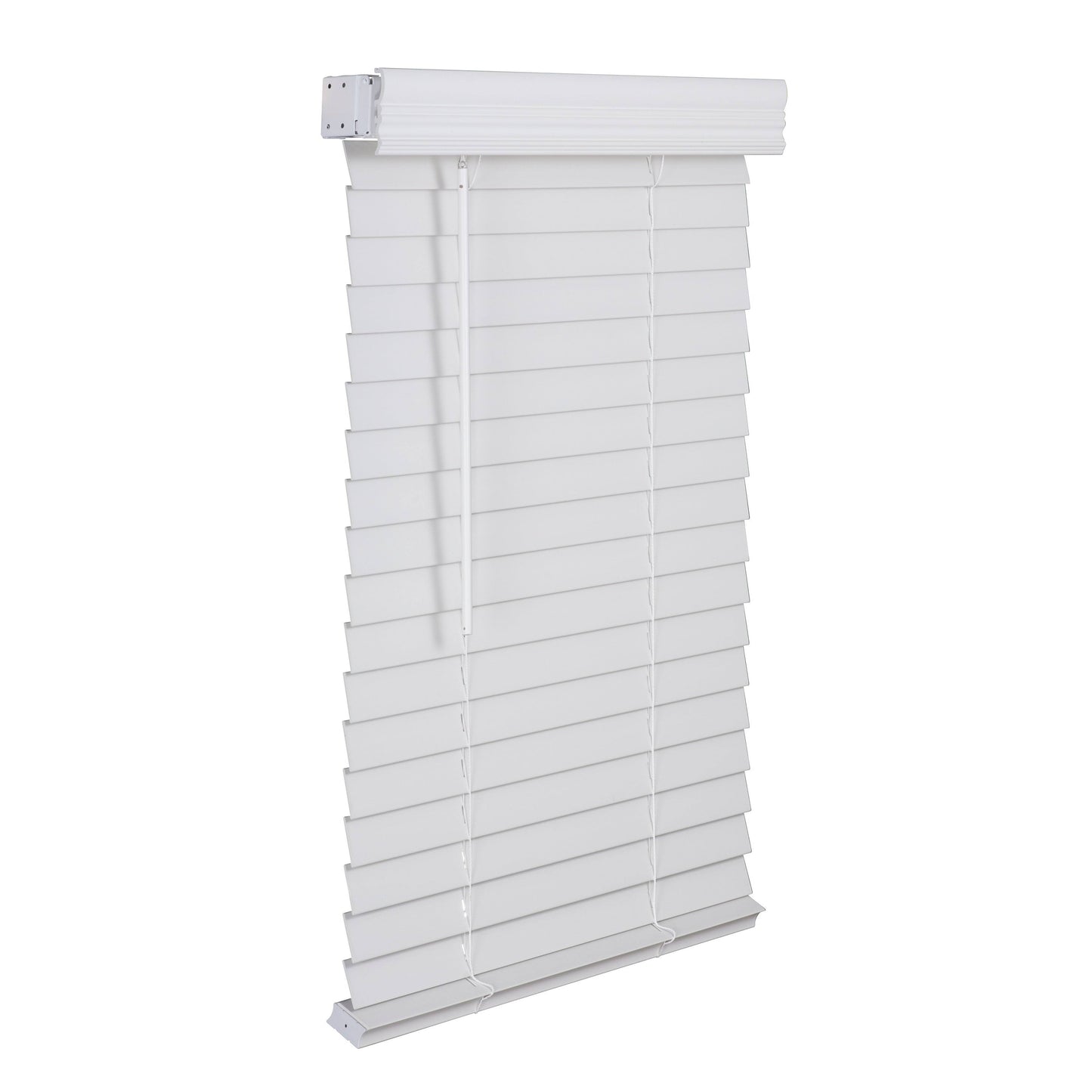 2x22 Cordless Faux Wood Blind - Smooth White - 31x22 W x 78x22 L UYM2_K7HTW11