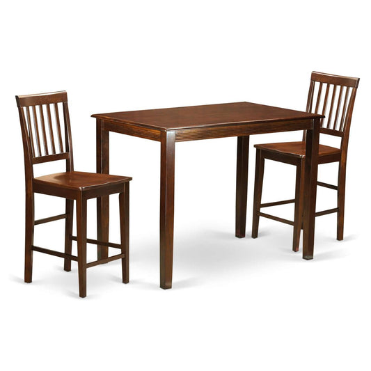 East West Furniture 3 PC Counter Height Table and Chair Set - High Table and 2 Counter Height Chairs. CXU3_B3TQY54