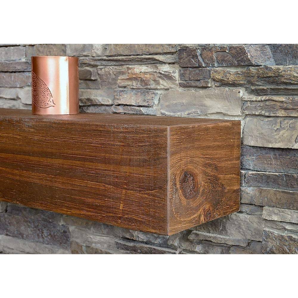 Vail Wood Fireplace Mantel Shelf (Rustic Provincial, 60 x 6-Inch) NAL4_Y4GHO48