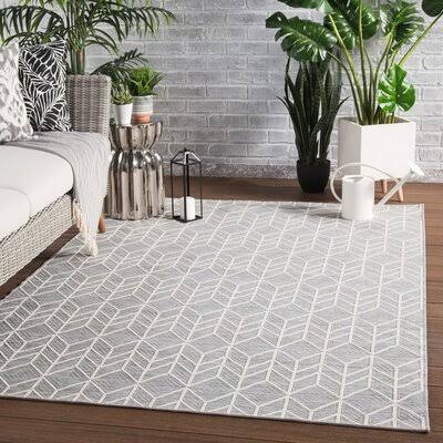 New Fairfield Chevron Gray/Beige Indoor / Outdoor Area Rug Union Rustic Rug Size: Rectangle 8&9x22 x 12&5x22 CUX1_R8FFW69