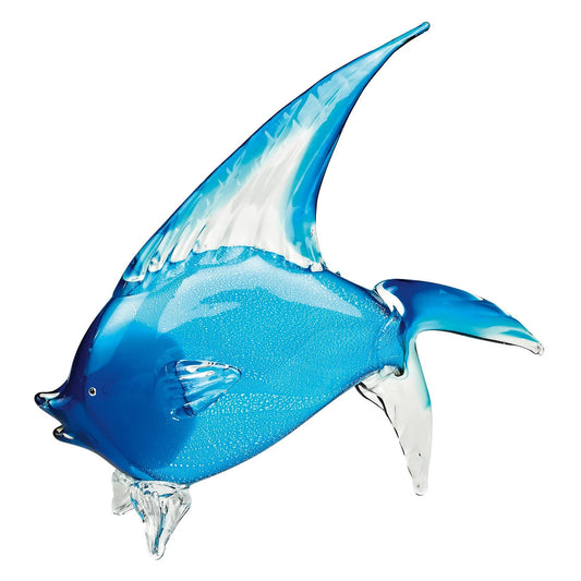 Badash Light Blue Murano-style Art Glass Tropical Fish ROL1_O7ZXE77