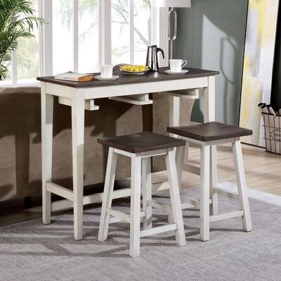 Arianna 2 - Person Counter Height Dining Set Beachcrest Home Color: White,/Gray IHU0_I0UGR28