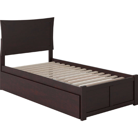 Atlantic Furniture Metro Twin Extra Long Bed with Footboard and Twin Extra Long Trundle in Espresso FUU5_M9SSK68