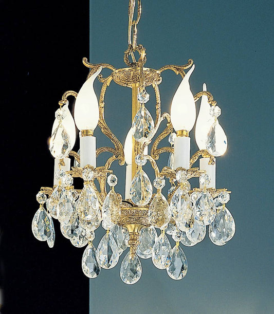 Classic Lighting 5227 OWB CGT Barcelona Mini Chandelier in Olde World Bronze with Crystalique Golden Teak VRE3_F0CYQ25