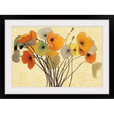 &Pumpkin Poppies I& by Shirley Novak Painting Print Winston Porter Size: 28x22 H x 38x22 W x 1x22 D, Format: Black Framed PJD3_F9CVT33